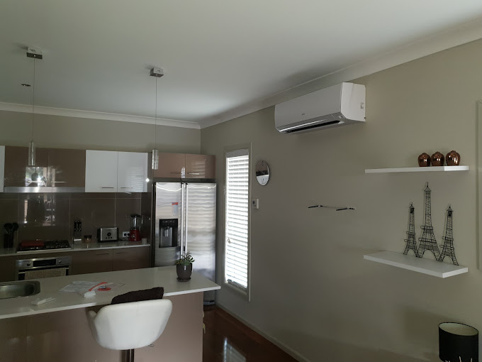 A room with an installed AC